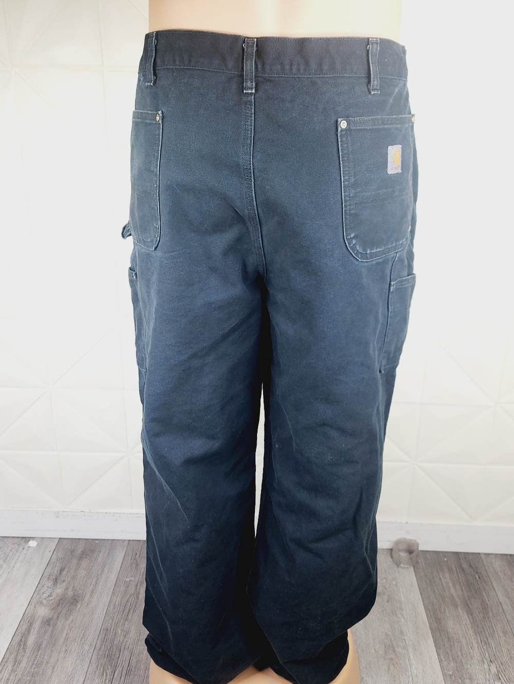 Vtg Carhartt Double Knee Duck Canvas Pants Mens 42x34 Black USA Made - Picture 4 of 7